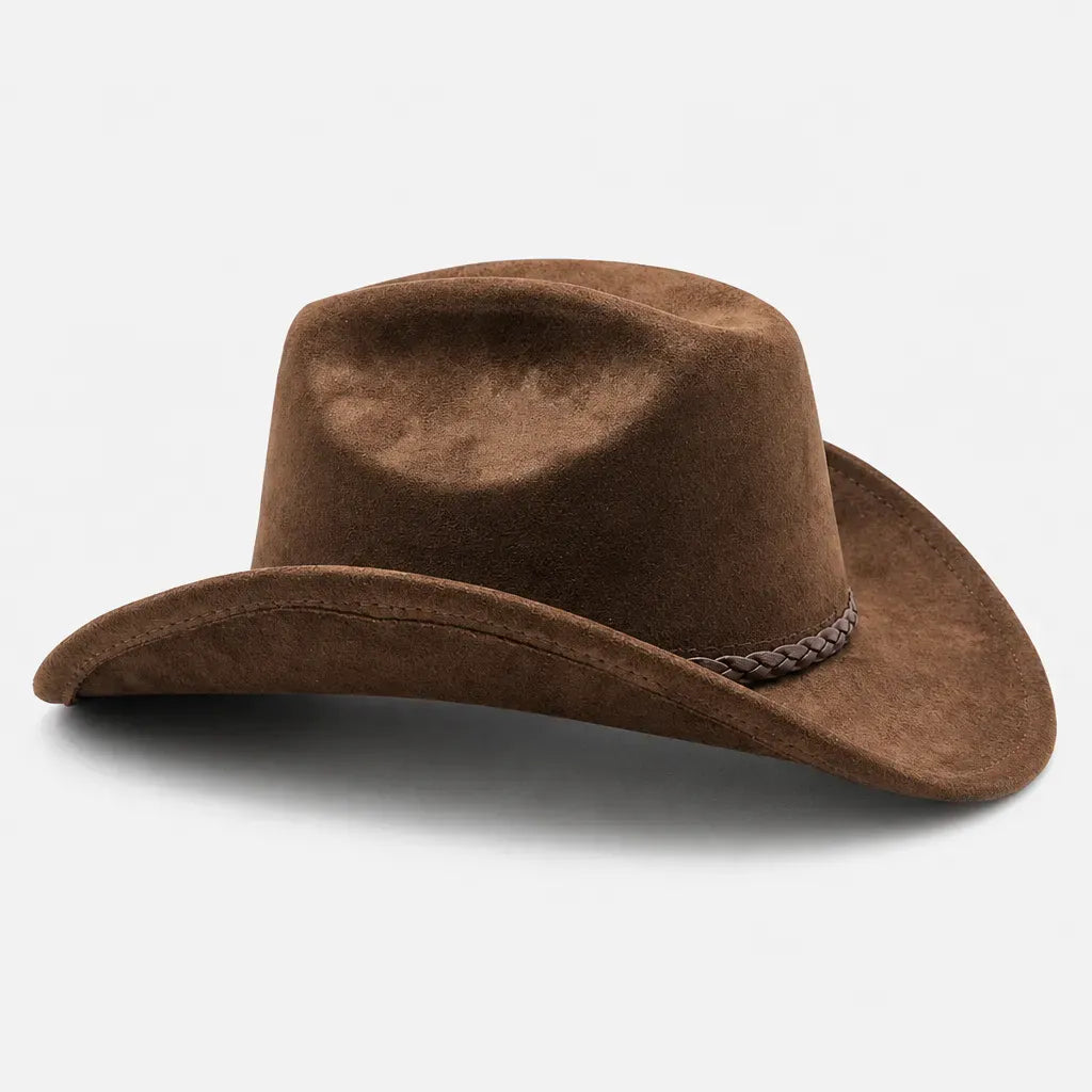 La boîte à chapeaux Chapeau de Cowboy Femme - Large Bord Releve et Ceinture Tressee
