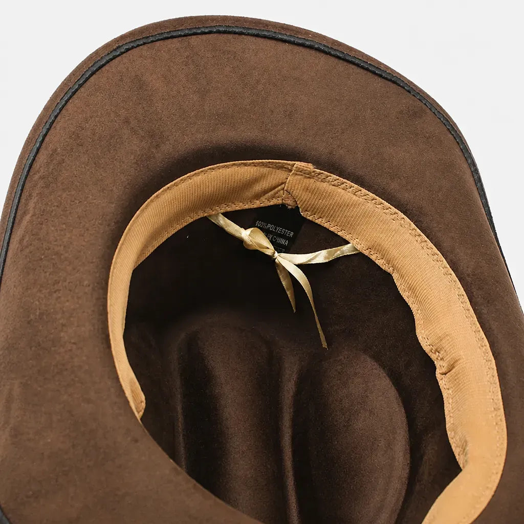 La boîte à chapeaux Chapeau de Cowboy Femme - Large Bord Releve et Ceinture Tressee