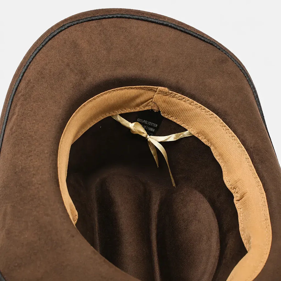 La boîte à chapeaux Chapeau de Cowboy Femme - Large Bord Releve et Ceinture Tressee
