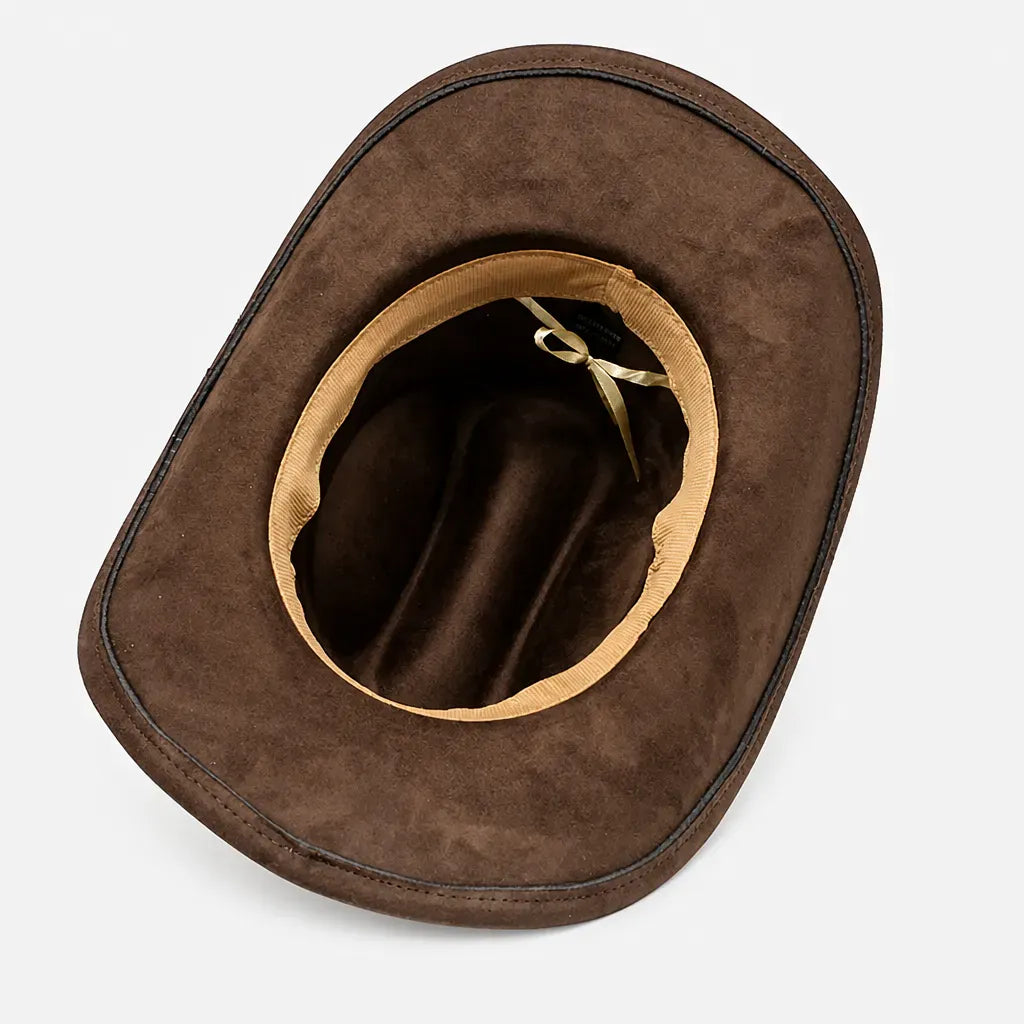 La boîte à chapeaux Chapeau de Cowboy Femme - Large Bord Releve et Ceinture Tressee
