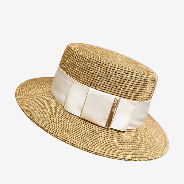 Chapeau de Paille Blanc Femme - Doux Neutre pour la Plage