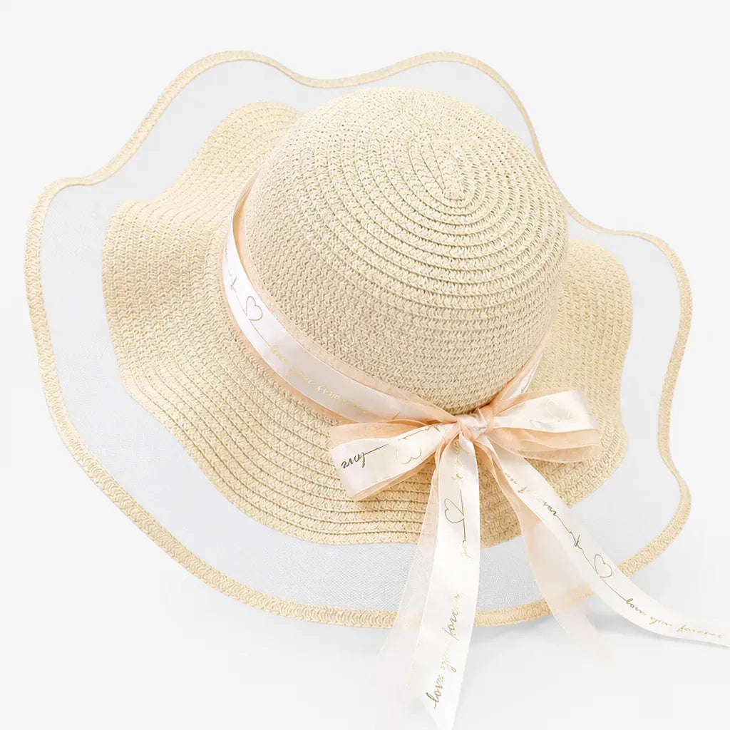 La boîte à chapeaux Chapeau de Paille Femme Plage - Floppy Floral Panama