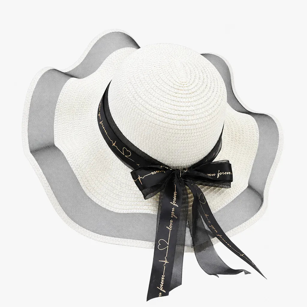 La boîte à chapeaux Chapeau de Paille Femme Plage - Floppy Floral Panama