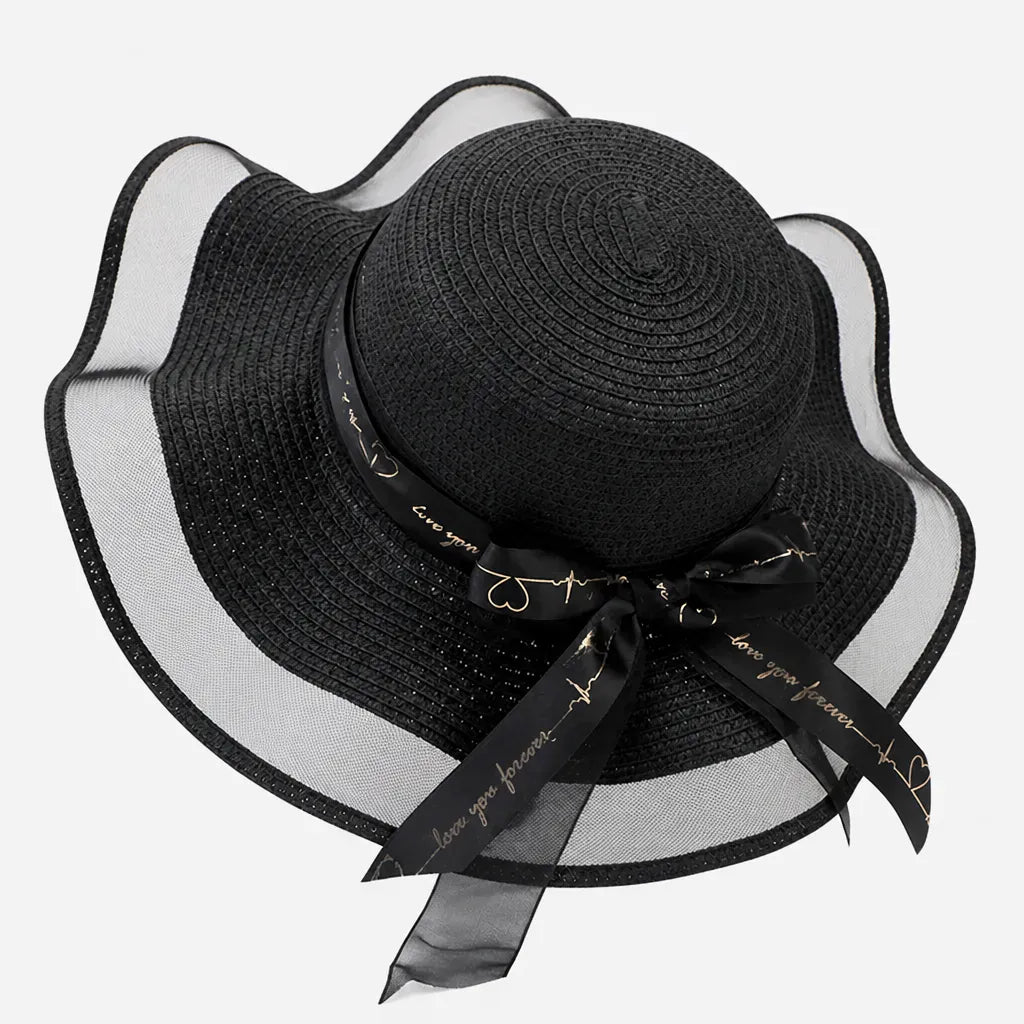 La boîte à chapeaux Chapeau de Paille Femme Plage - Floppy Floral Panama