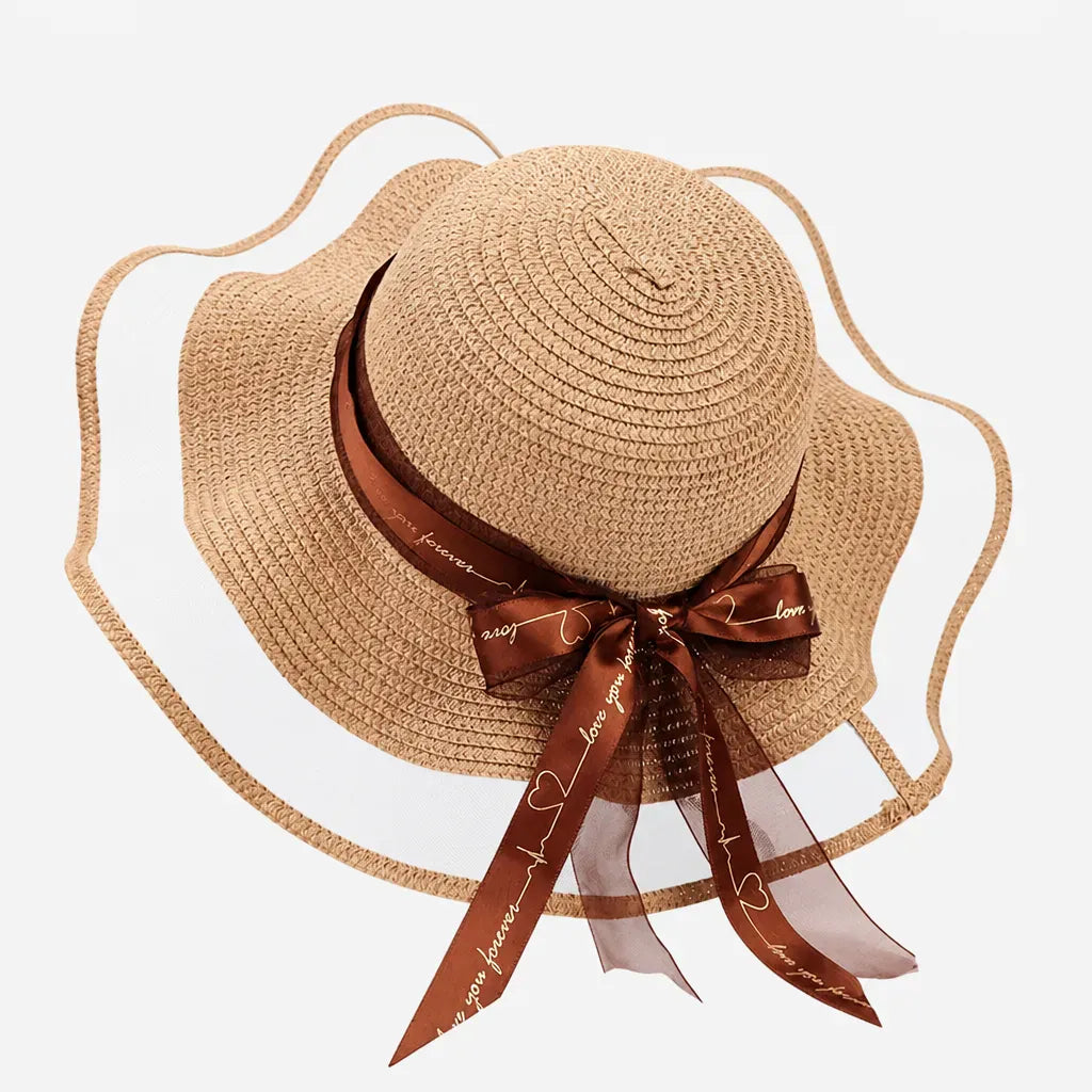 La boîte à chapeaux Chapeau de Paille Femme Plage - Floppy Floral Panama
