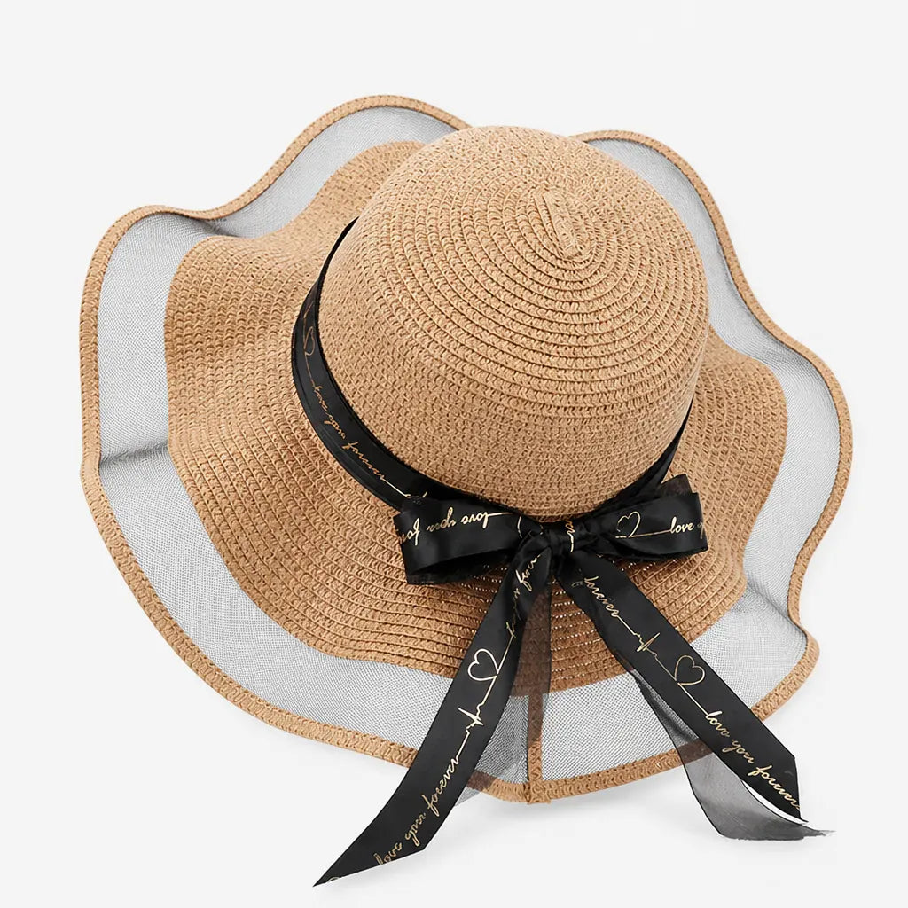 La boîte à chapeaux Chapeau de Paille Femme Plage - Floppy Floral Panama