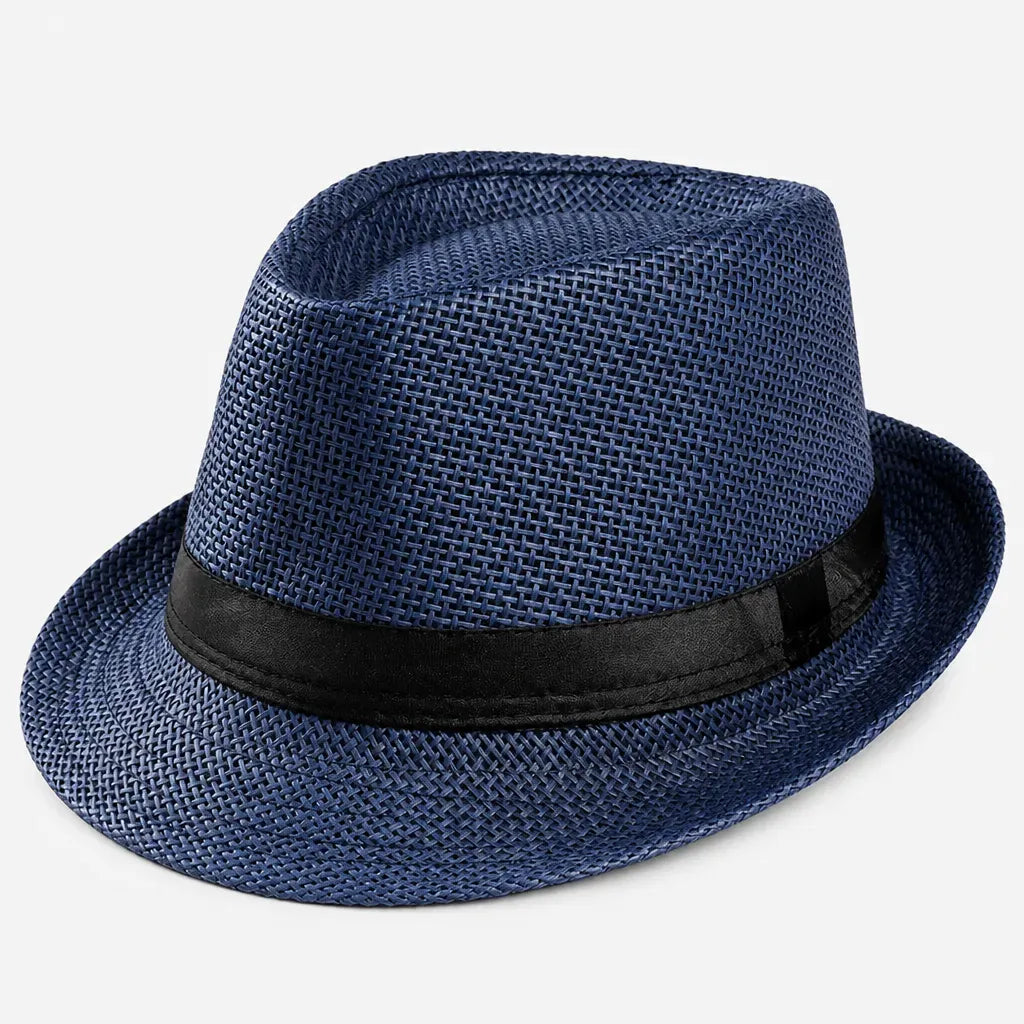 La boîte à chapeaux Chapeau de Paille Homme Plage - Trilby avec Ruban Noir