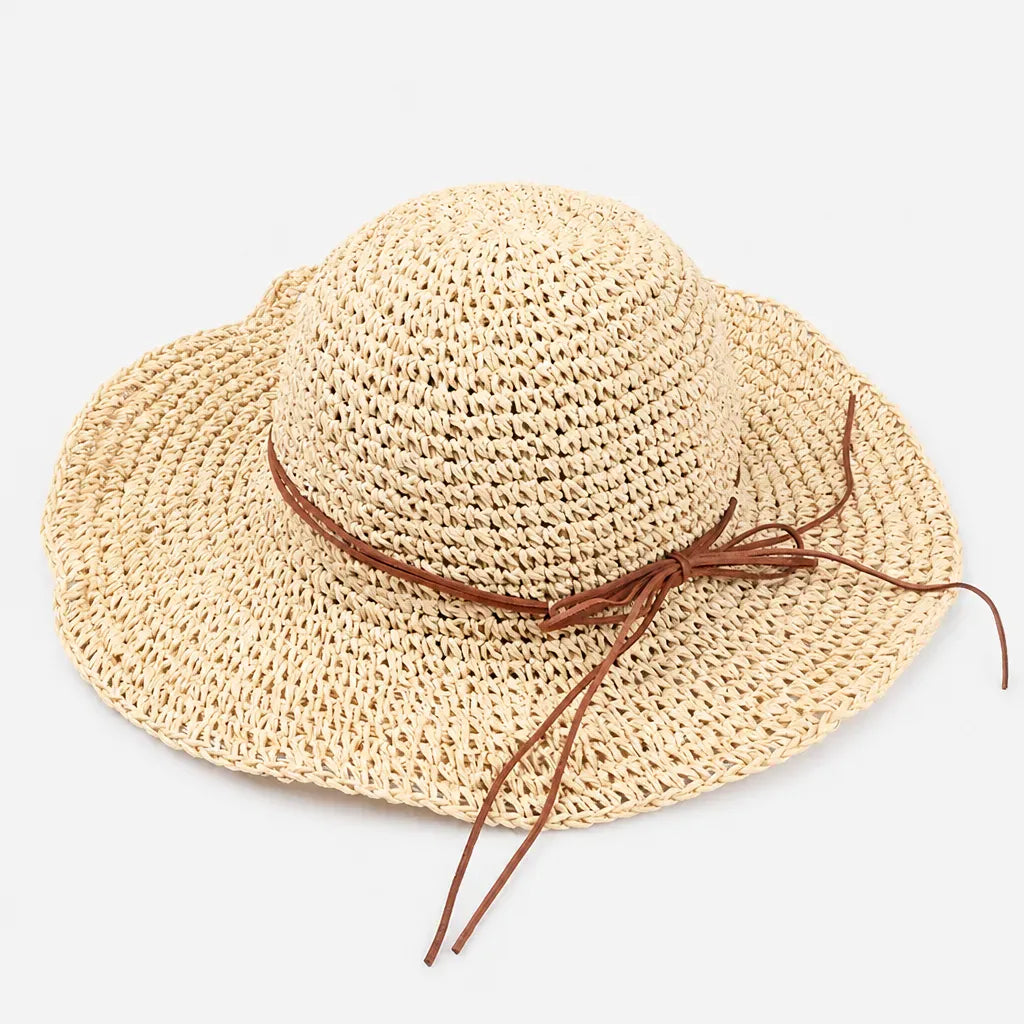 La boîte à chapeaux Chapeau de Plage Femme - Paille Tissee Large Bord Anti-UV