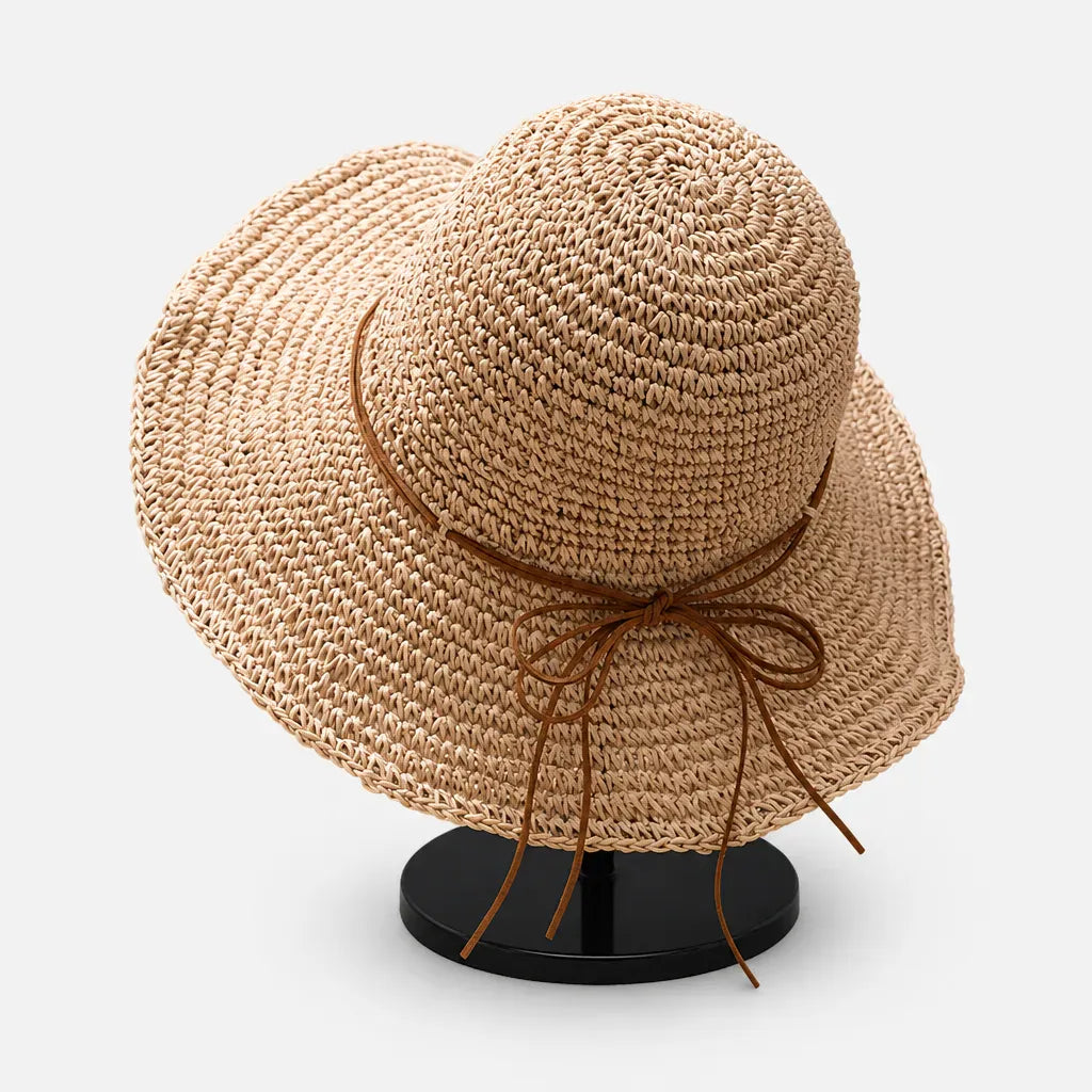 La boîte à chapeaux Chapeau de Plage Femme - Paille Tissee Large Bord Anti-UV