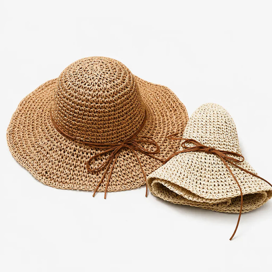 La boîte à chapeaux Chapeau de Plage Femme - Paille Tissee Large Bord Anti-UV