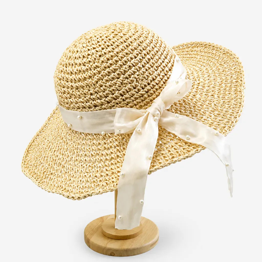 La boîte à chapeaux Chapeau de Plage Femme - Paille Tissee Large Bord Anti-UV