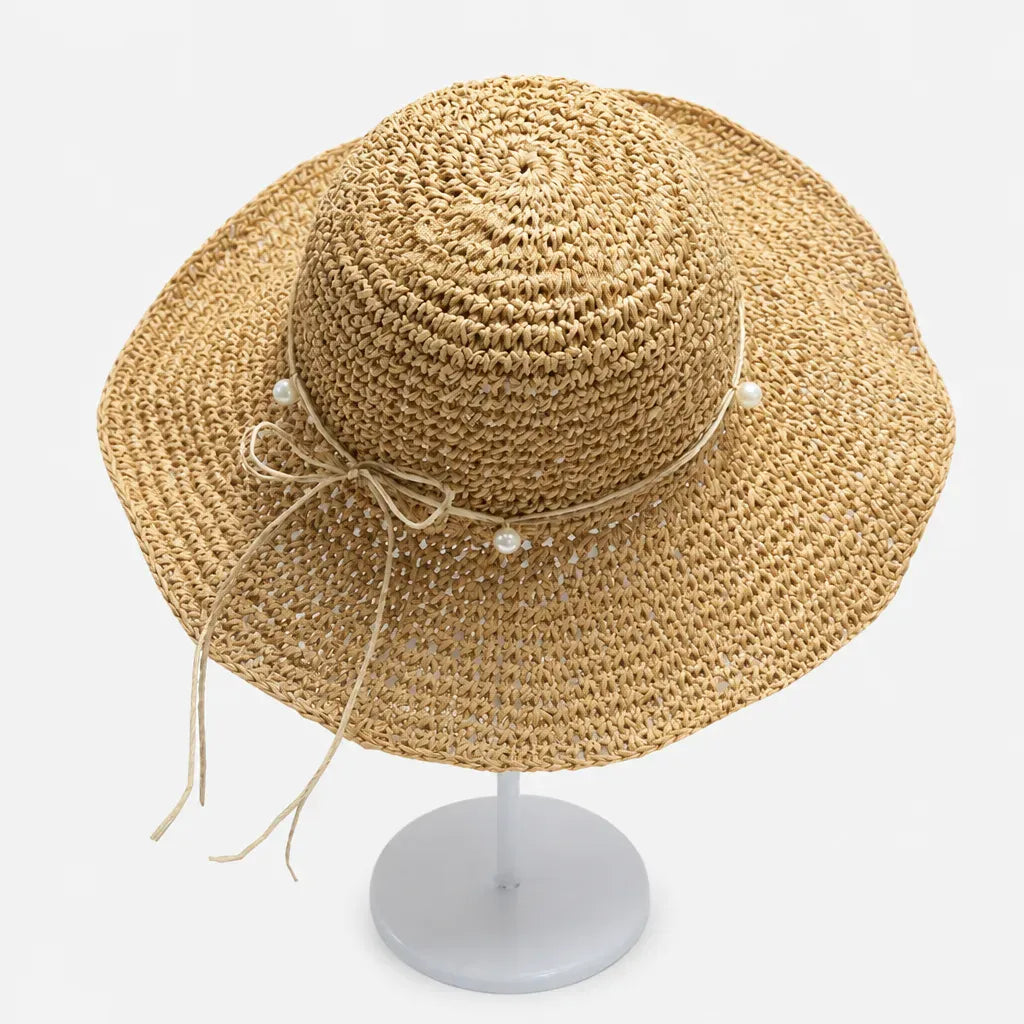La boîte à chapeaux Chapeau de Plage Femme - Paille Tissee Large Bord Anti-UV