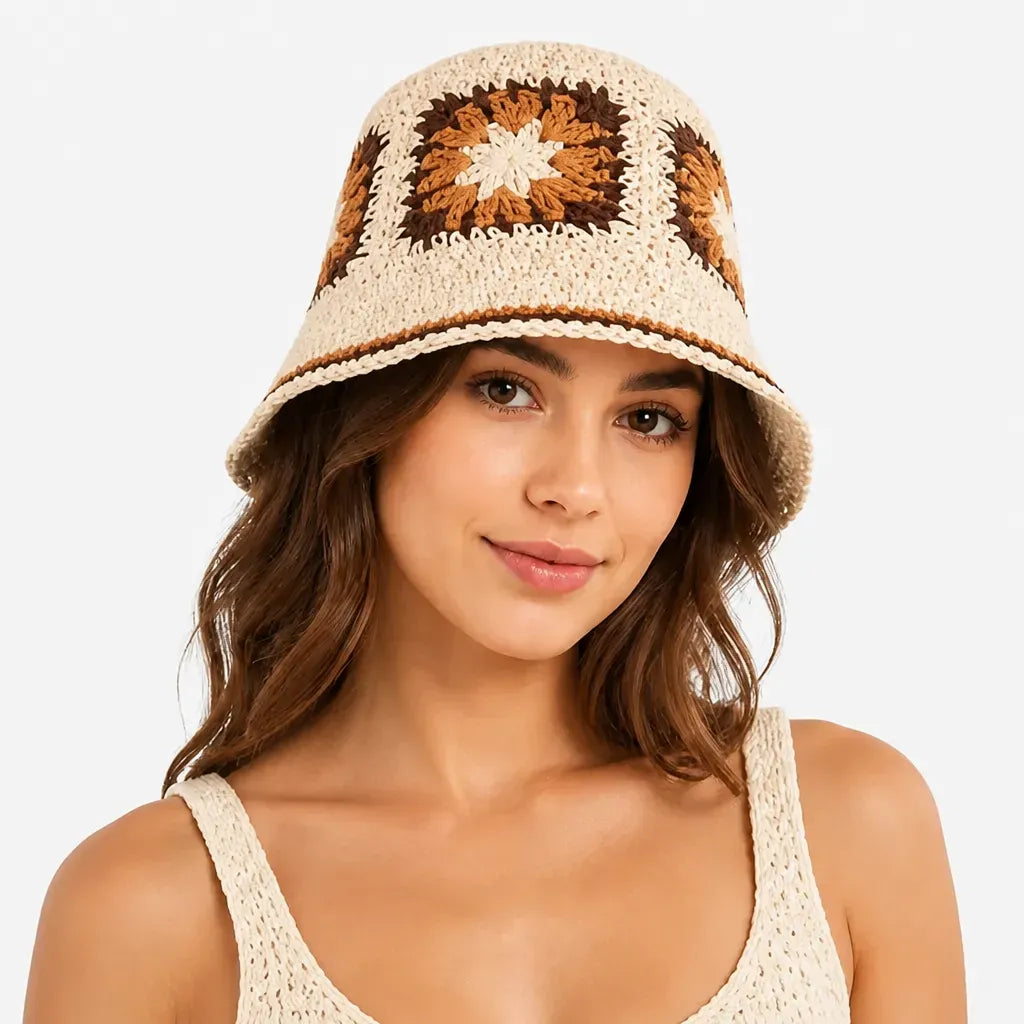 La boîte à chapeaux Chapeau de Plage Femme Pliable - Crochet Ajoure Anti-UV