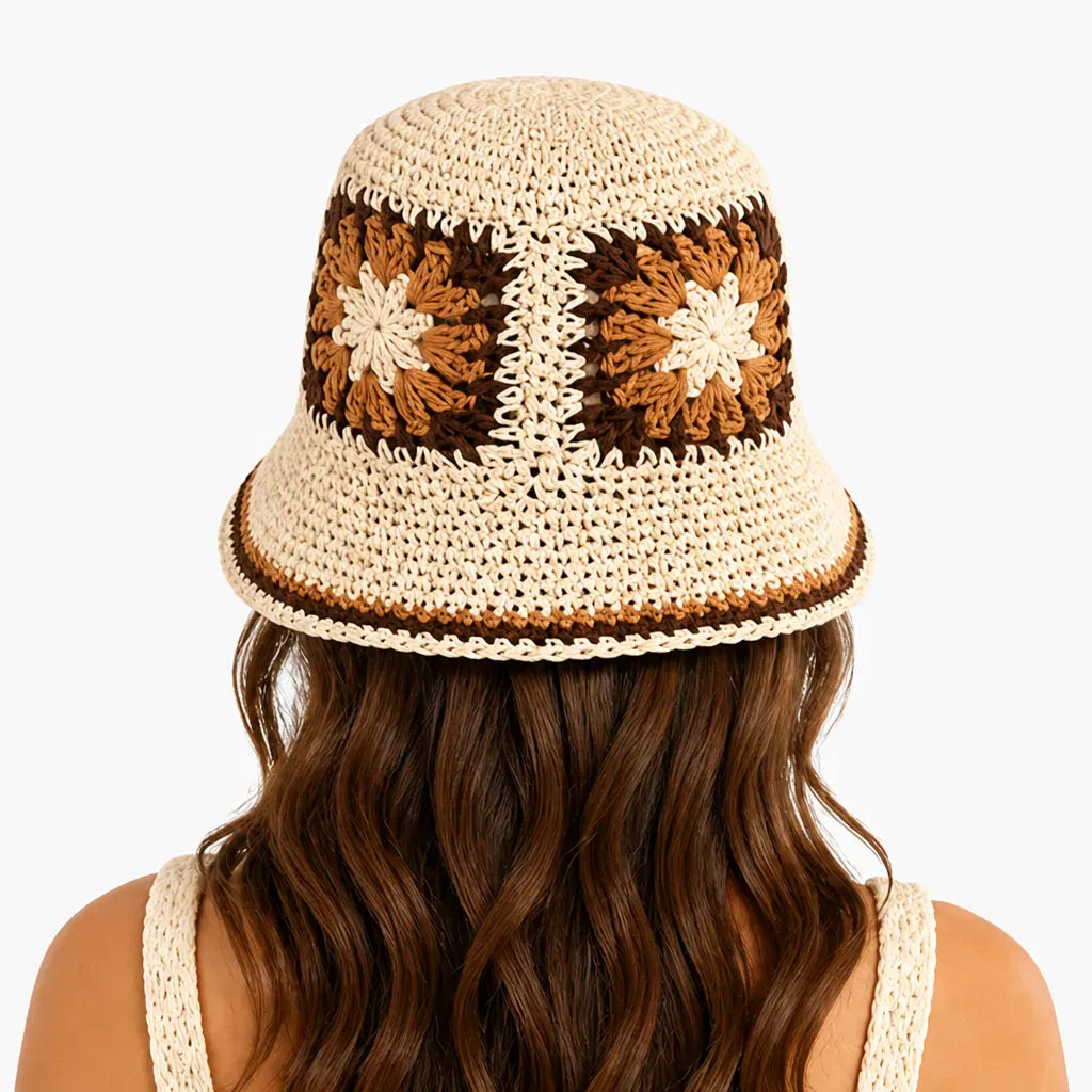 La boîte à chapeaux Chapeau de Plage Femme Pliable - Crochet Ajoure Anti-UV