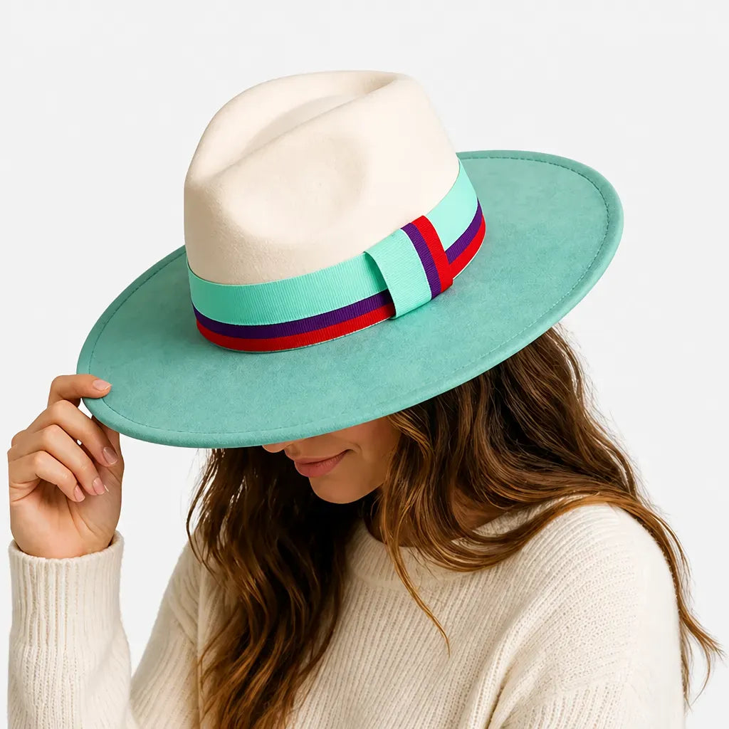 La boîte à chapeaux Chapeau en Feutre Femme - Gris Fonce Large Bord Classique