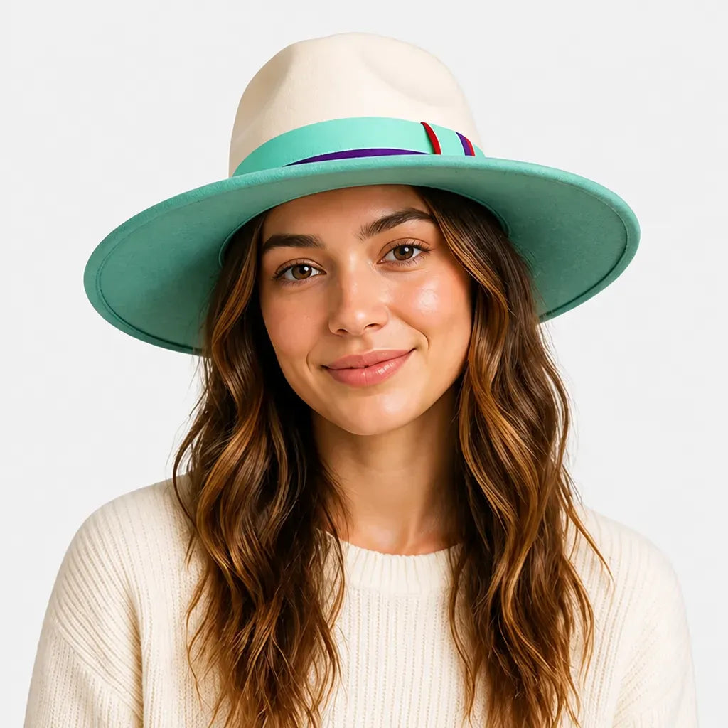 La boîte à chapeaux Chapeau en Feutre Femme - Gris Fonce Large Bord Classique