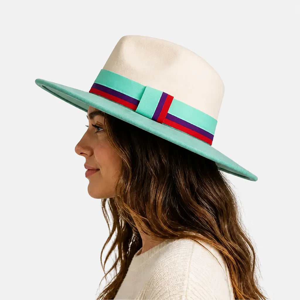 La boîte à chapeaux Chapeau en Feutre Femme - Gris Fonce Large Bord Classique
