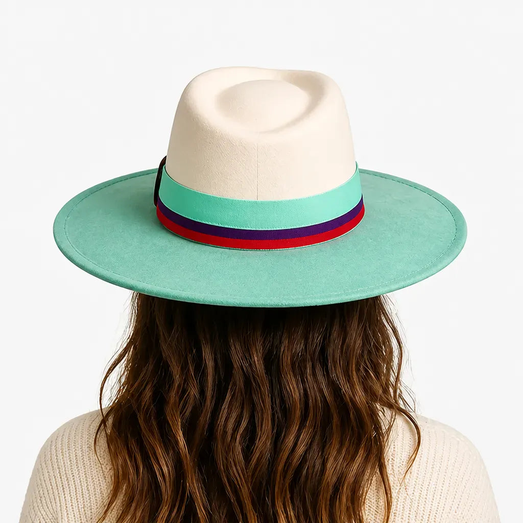 La boîte à chapeaux Chapeau en Feutre Femme - Gris Fonce Large Bord Classique