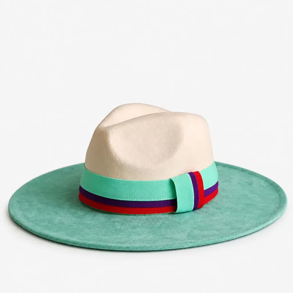 La boîte à chapeaux Chapeau en Feutre Femme - Gris Fonce Large Bord Classique