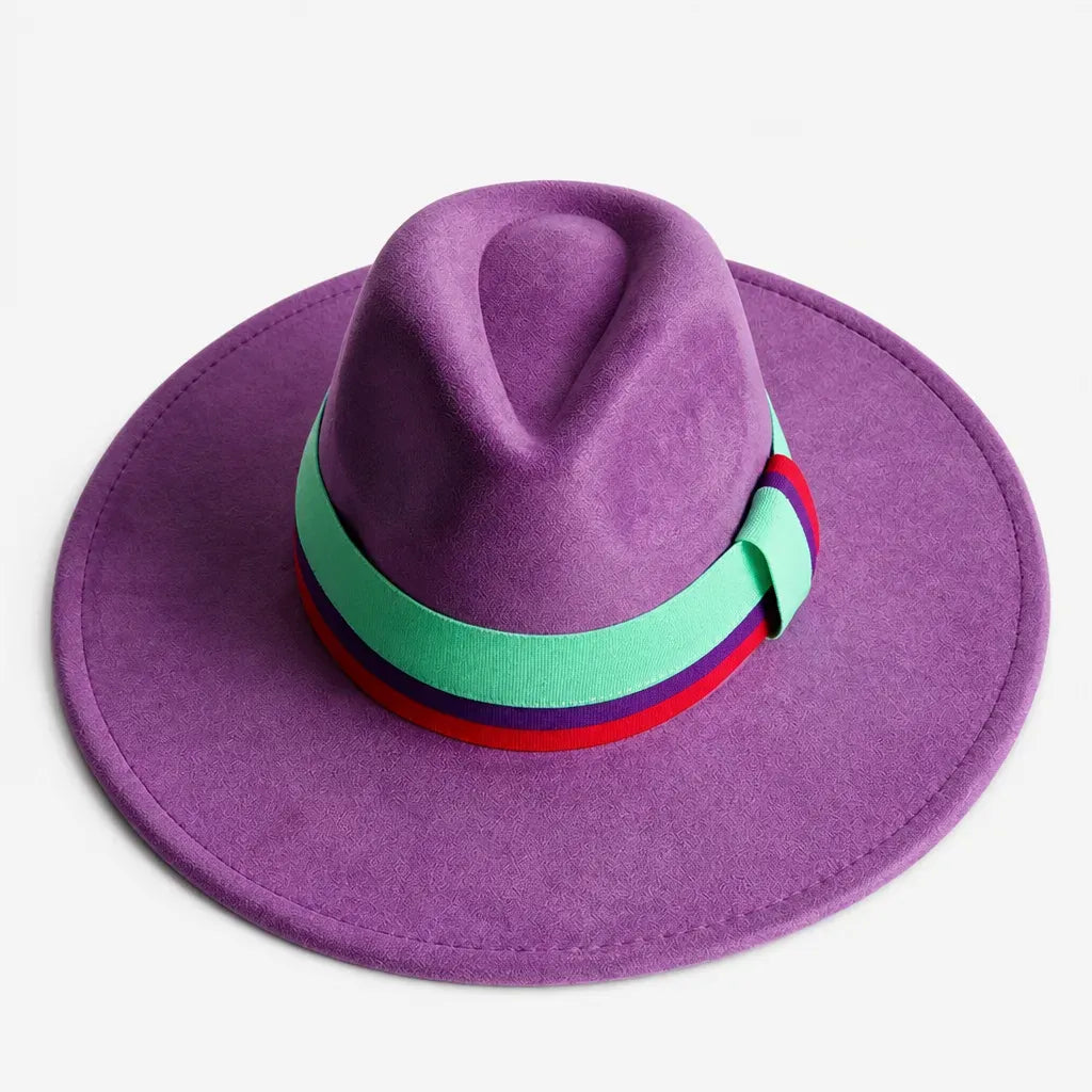 La boîte à chapeaux Chapeau en Feutre Femme - Gris Fonce Large Bord Classique