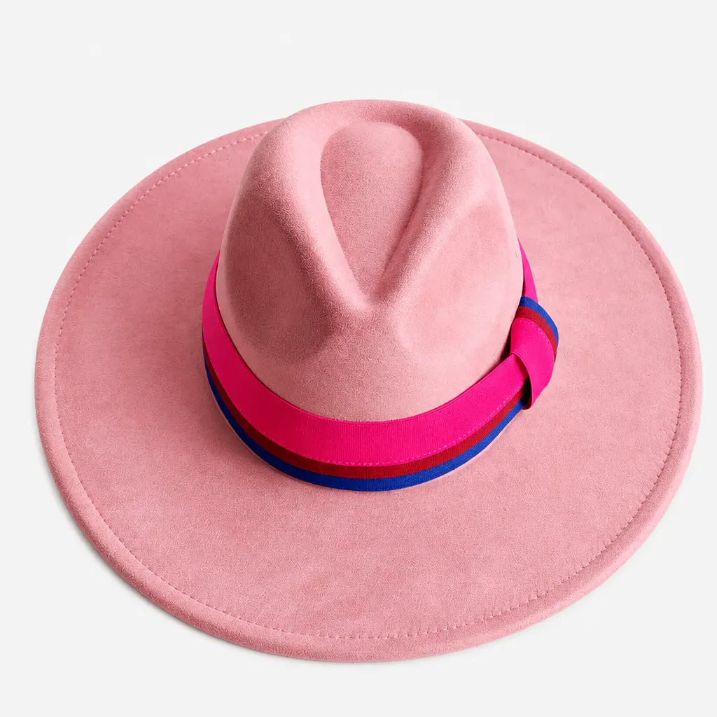 La boîte à chapeaux Chapeau en Feutre Femme - Gris Fonce Large Bord Classique