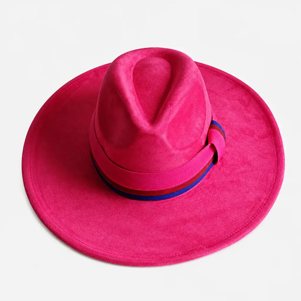 La boîte à chapeaux Chapeau en Feutre Femme - Gris Fonce Large Bord Classique
