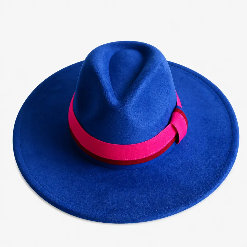 La boîte à chapeaux Chapeau en Feutre Femme - Gris Fonce Large Bord Classique