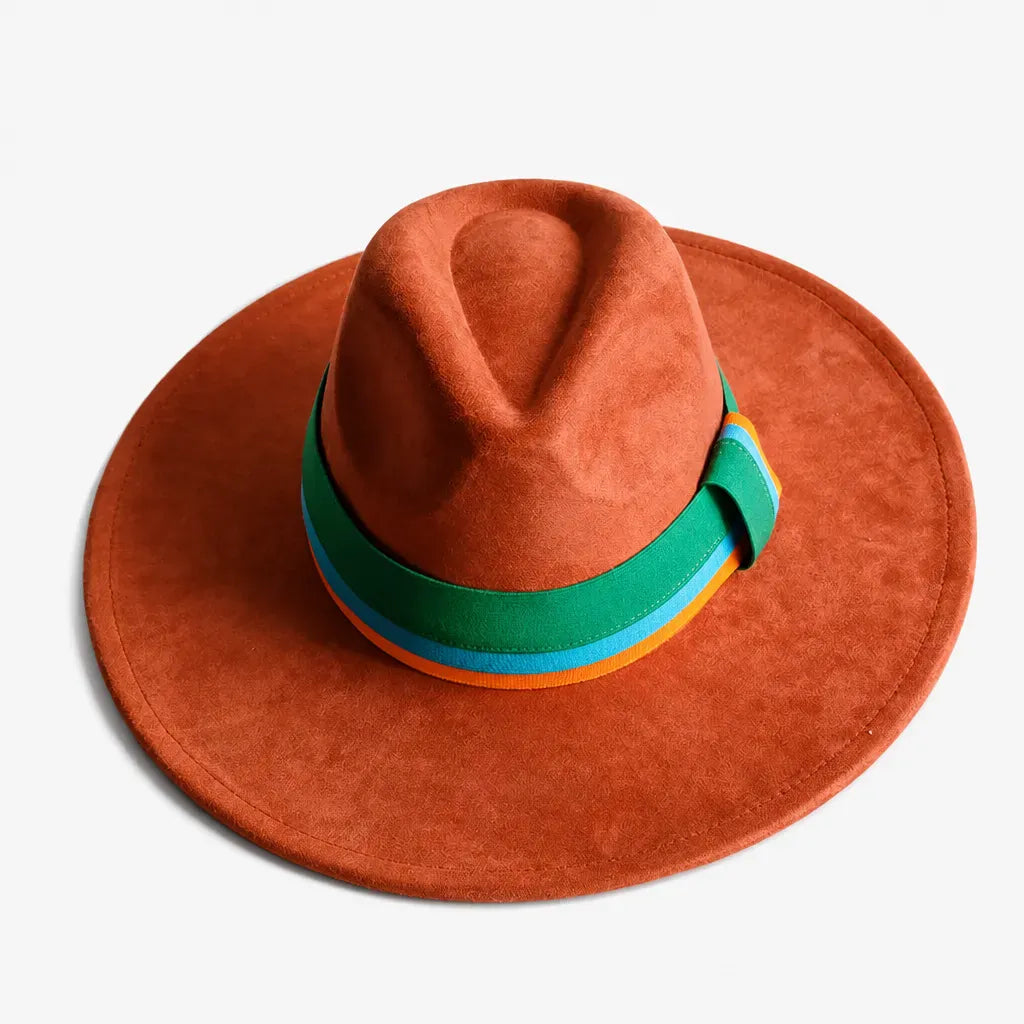 La boîte à chapeaux Chapeau en Feutre Femme - Gris Fonce Large Bord Classique