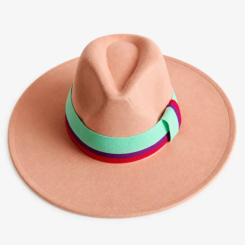 La boîte à chapeaux Chapeau en Feutre Femme - Gris Fonce Large Bord Classique