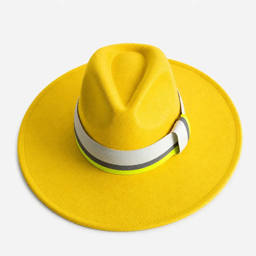 La boîte à chapeaux Chapeau en Feutre Femme - Gris Fonce Large Bord Classique