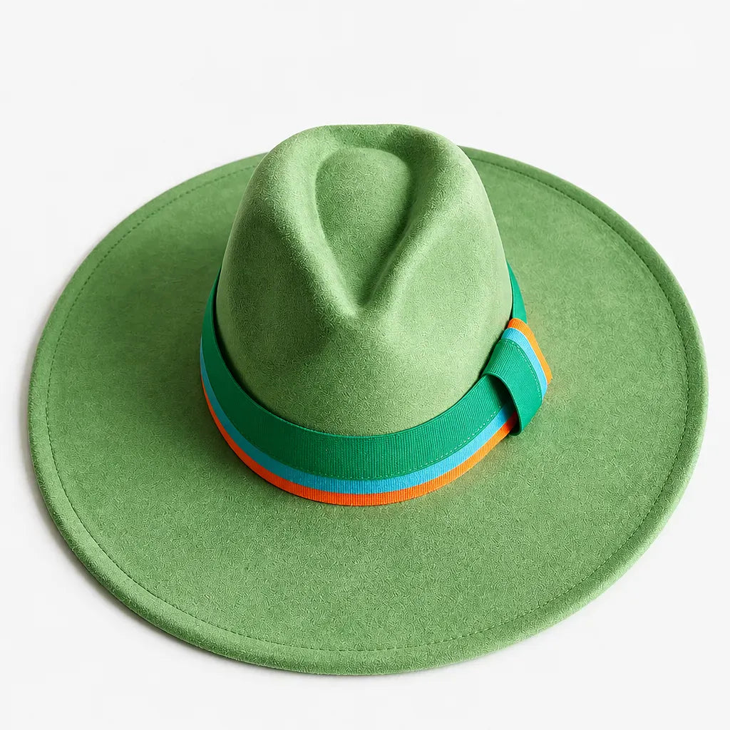 La boîte à chapeaux Chapeau en Feutre Femme - Gris Fonce Large Bord Classique