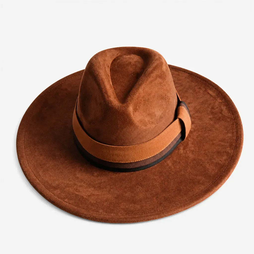 La boîte à chapeaux Chapeau en Feutre Femme - Gris Fonce Large Bord Classique