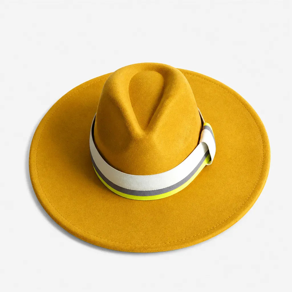 La boîte à chapeaux Chapeau en Feutre Femme - Gris Fonce Large Bord Classique