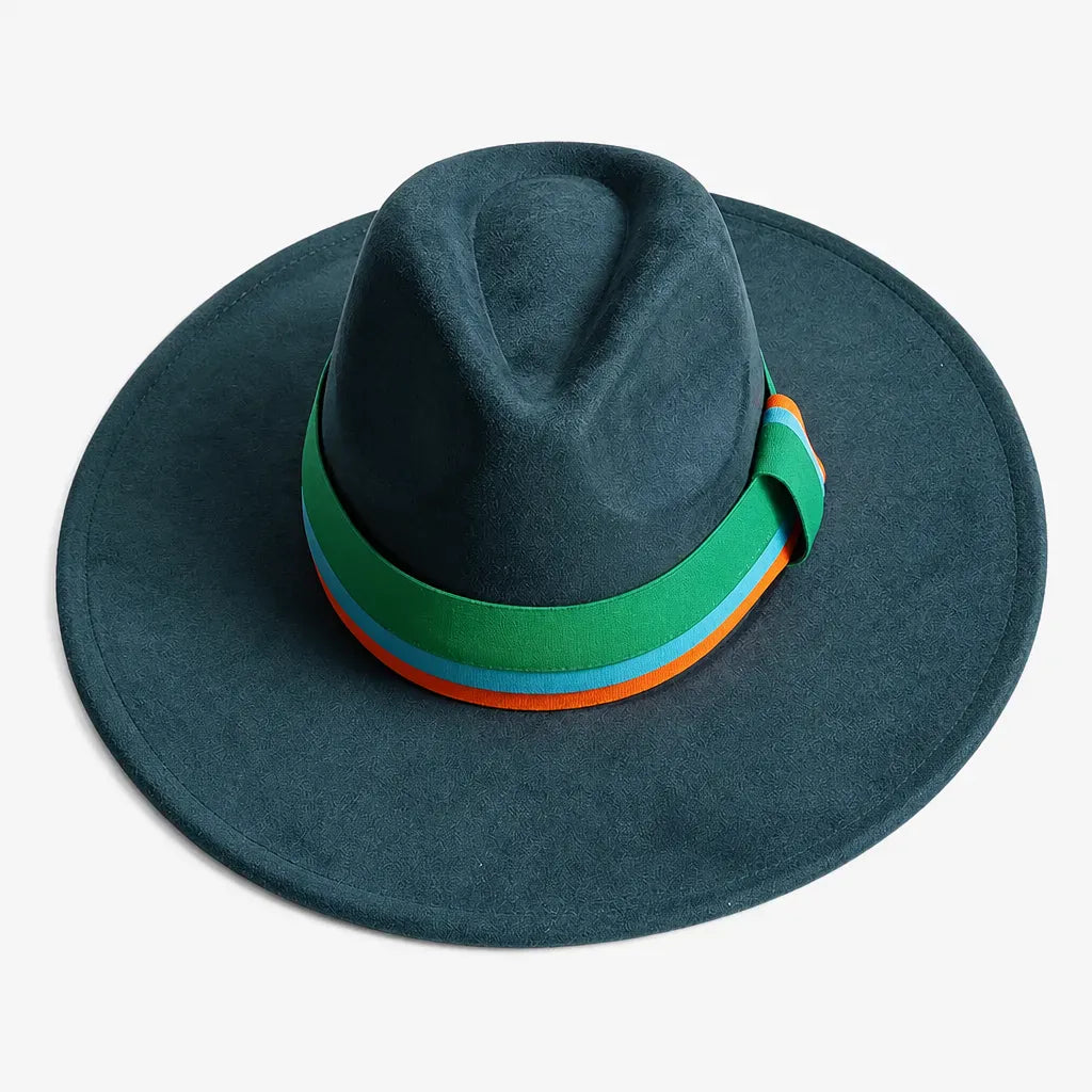 La boîte à chapeaux Chapeau en Feutre Femme - Gris Fonce Large Bord Classique