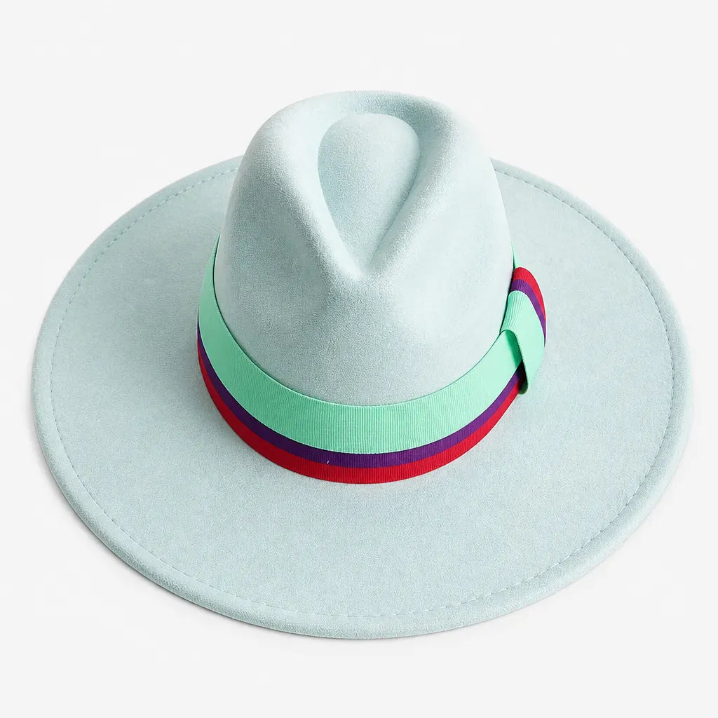 La boîte à chapeaux Chapeau en Feutre Femme - Gris Fonce Large Bord Classique