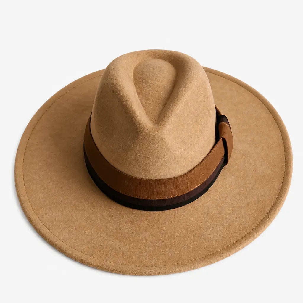 La boîte à chapeaux Chapeau en Feutre Femme - Gris Fonce Large Bord Classique