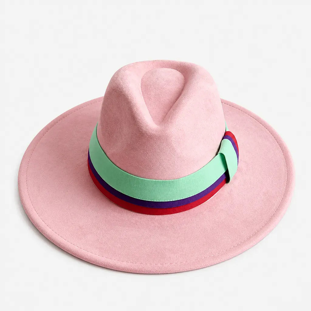 La boîte à chapeaux Chapeau en Feutre Femme - Gris Fonce Large Bord Classique