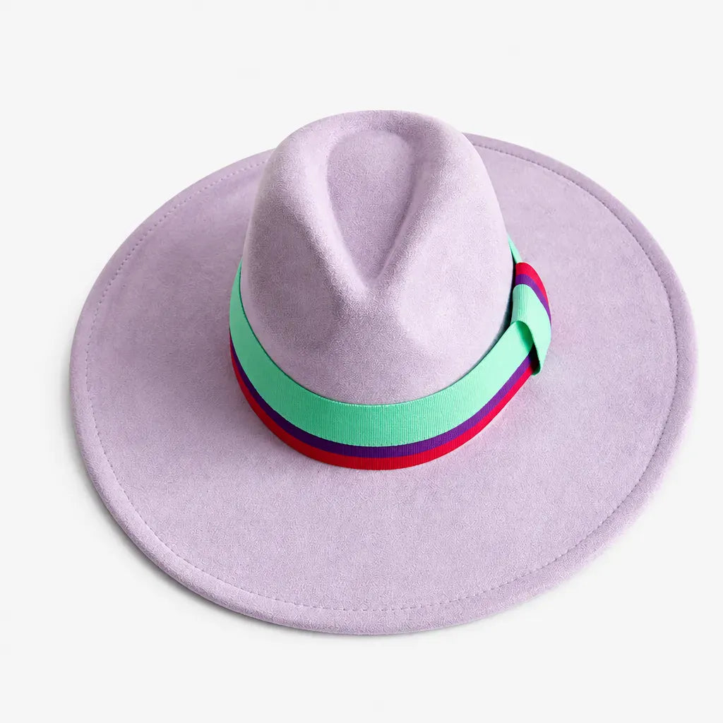 La boîte à chapeaux Chapeau en Feutre Femme - Gris Fonce Large Bord Classique