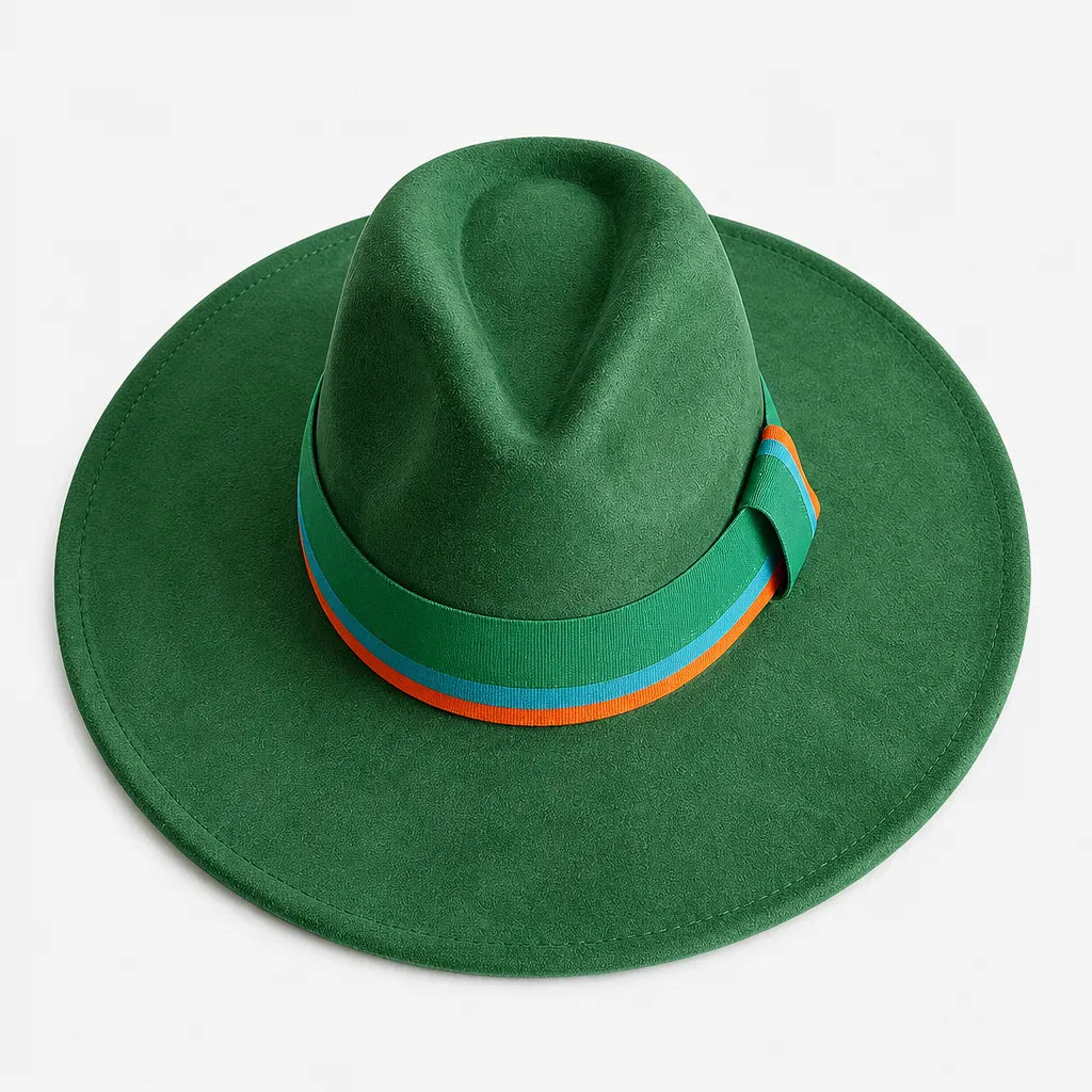 La boîte à chapeaux Chapeau en Feutre Femme - Gris Fonce Large Bord Classique