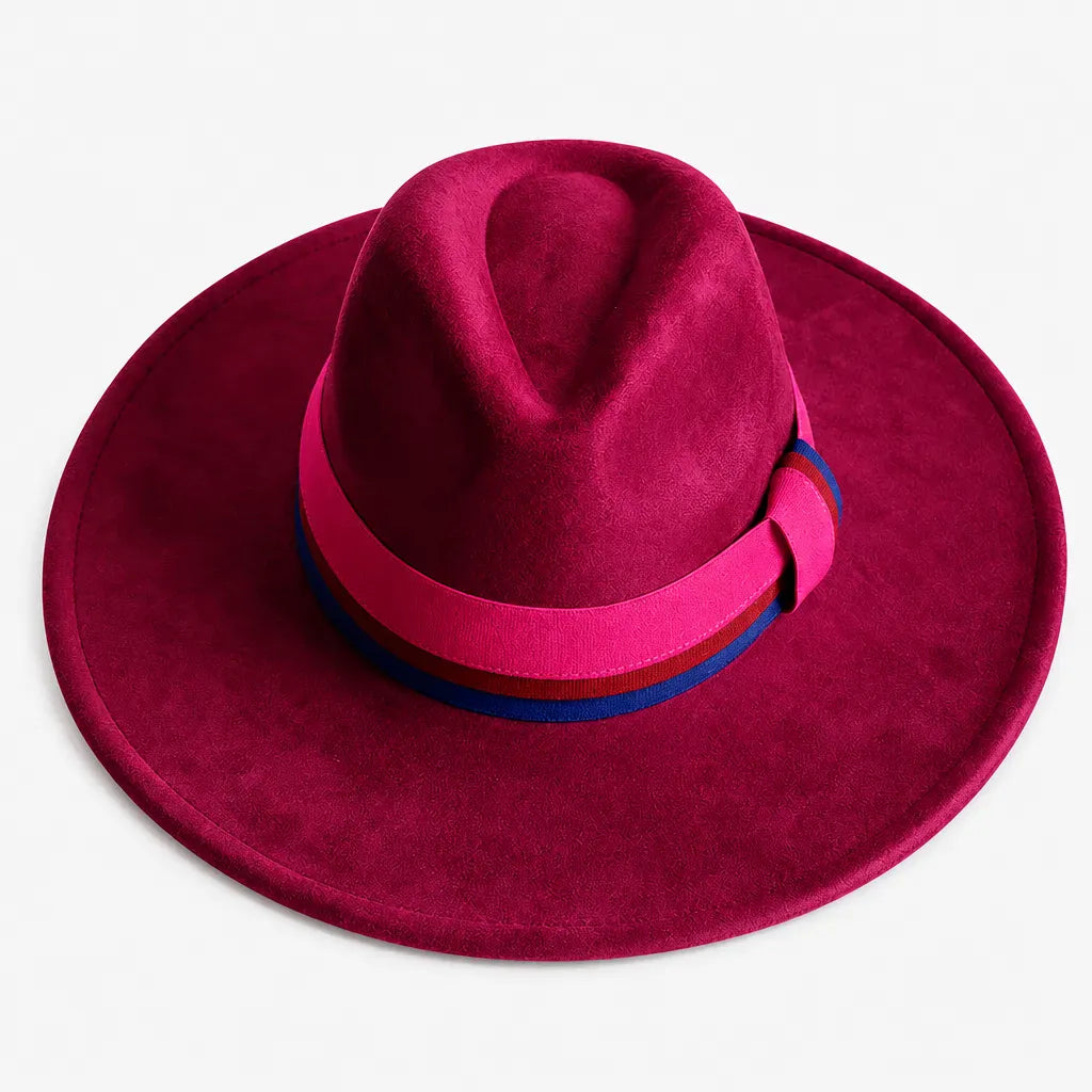 La boîte à chapeaux Chapeau en Feutre Femme - Gris Fonce Large Bord Classique