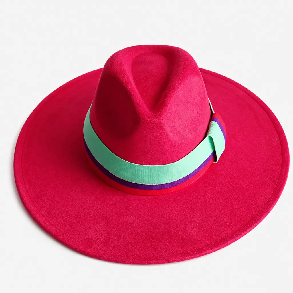 La boîte à chapeaux Chapeau en Feutre Femme - Gris Fonce Large Bord Classique