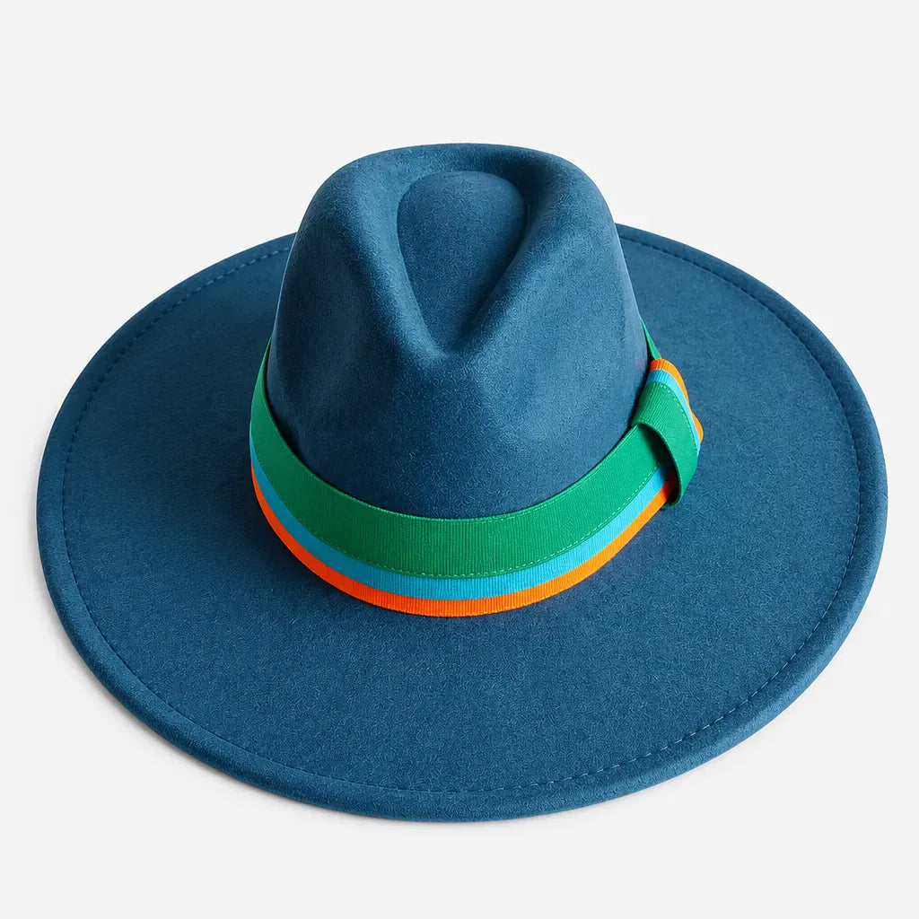 La boîte à chapeaux Chapeau en Feutre Femme - Gris Fonce Large Bord Classique