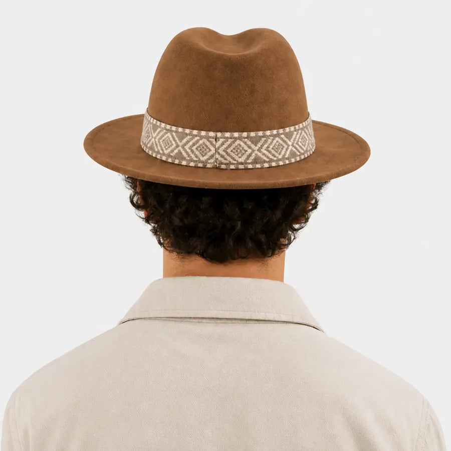 La boîte à chapeaux Chapeau en Feutre Homme - Grand Bord avec Ruban Ethnique