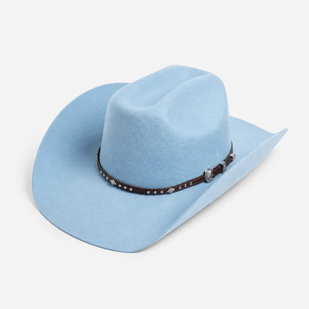 La boîte à chapeaux Chapeau en Laine Femme - Western Feutre a Ceinture Cloutee