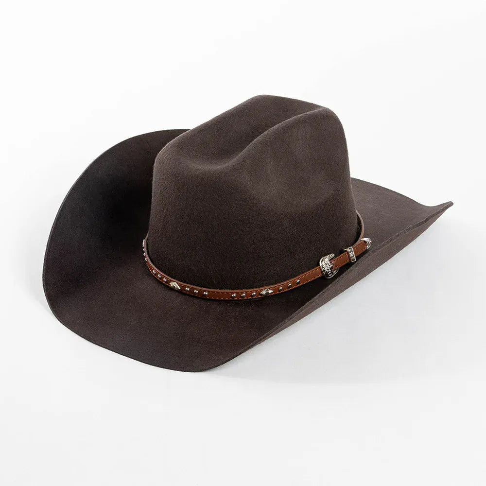 La boîte à chapeaux Chapeau en Laine Femme - Western Feutre a Ceinture Cloutee