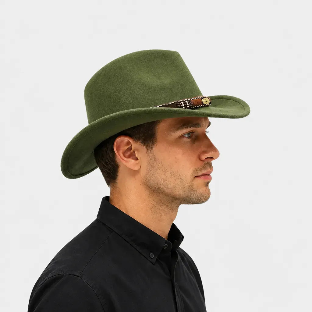 La boîte à chapeaux Chapeau Fedora Feutre Homme - Trilby Jazz avec Ceinture