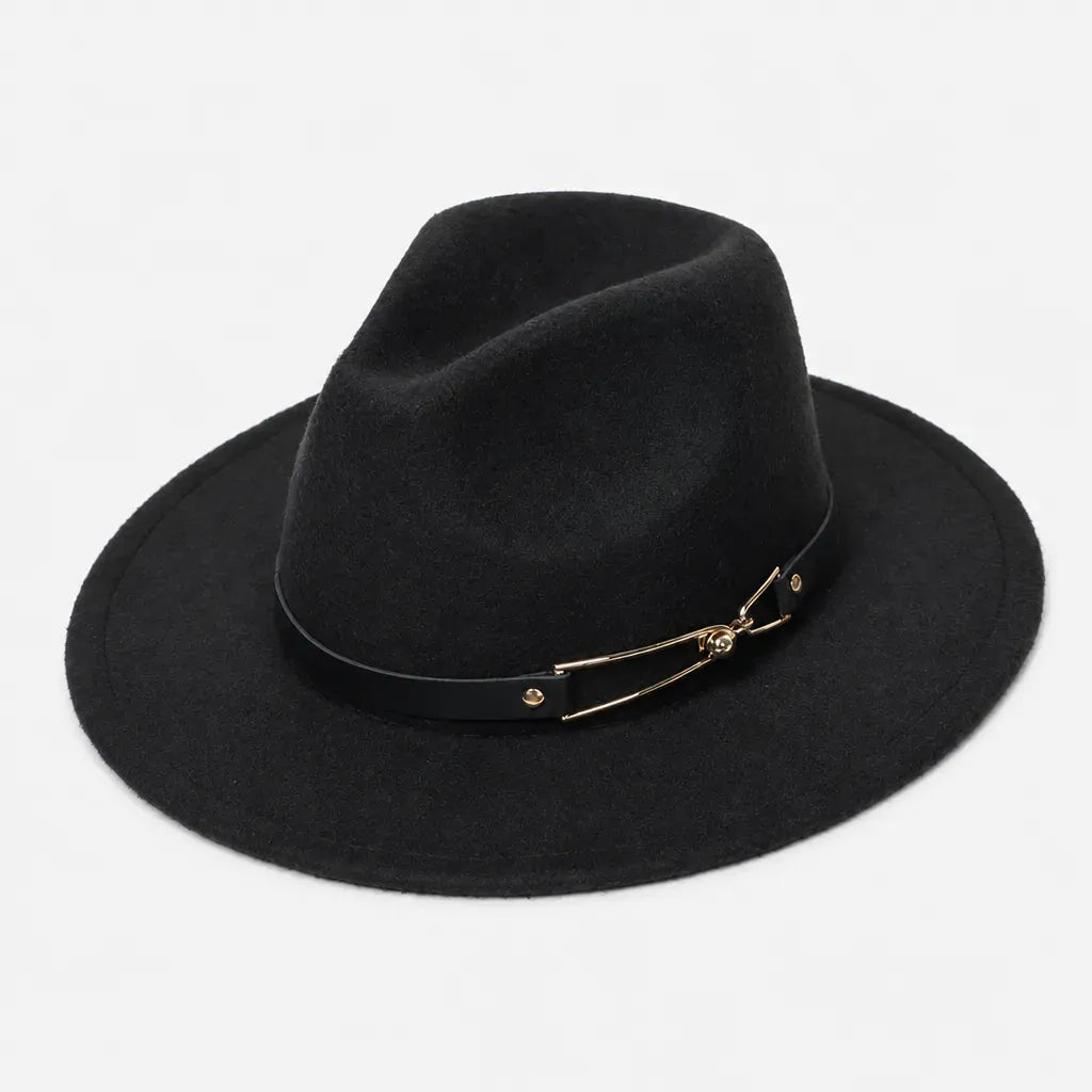 La boîte à chapeaux Chapeau Fedora Homme - en Feutre avec Ceinture Cuir, Style Eglise