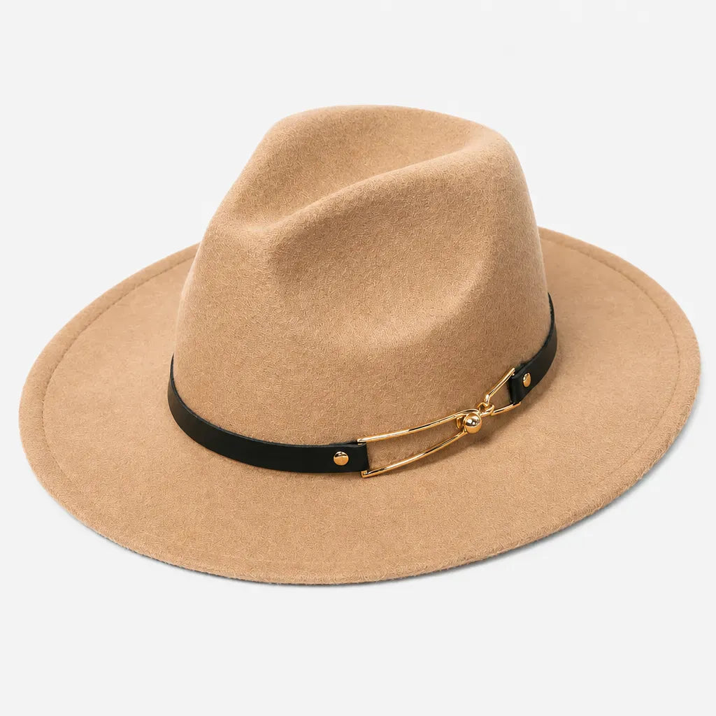 La boîte à chapeaux Chapeau Fedora Homme - en Feutre avec Ceinture Cuir, Style Eglise