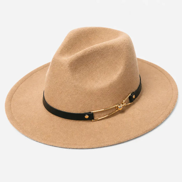 Chapeau Fedora Homme - en Feutre avec Ceinture Cuir, Style Eglise