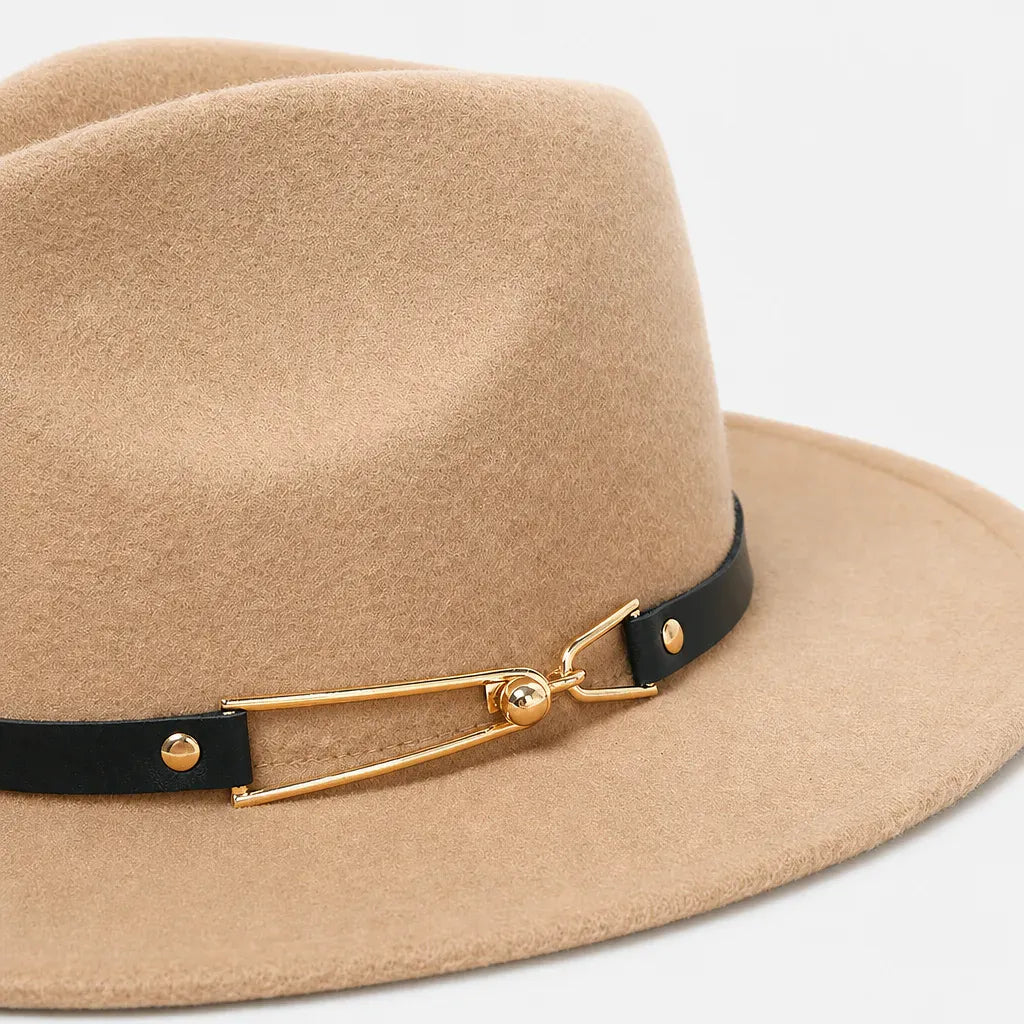 La boîte à chapeaux Chapeau Fedora Homme - en Feutre avec Ceinture Cuir, Style Eglise